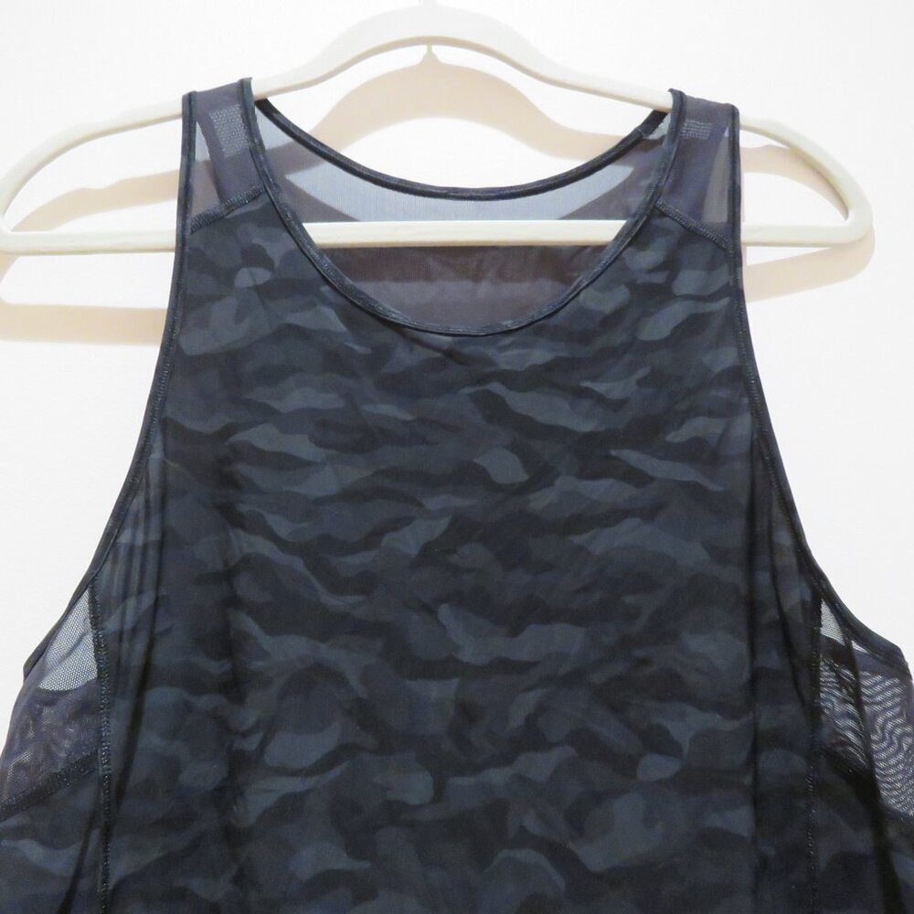LULULEMON Sculpt Tank II Top in Sequoia Camo Print Deep Coal Black Workout Gym - Picture 8 of 13